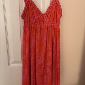 Judith March Pink and Coral Floral spaghetti straps dress